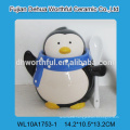 Lovely penguin shaped ceramic toothpick holder